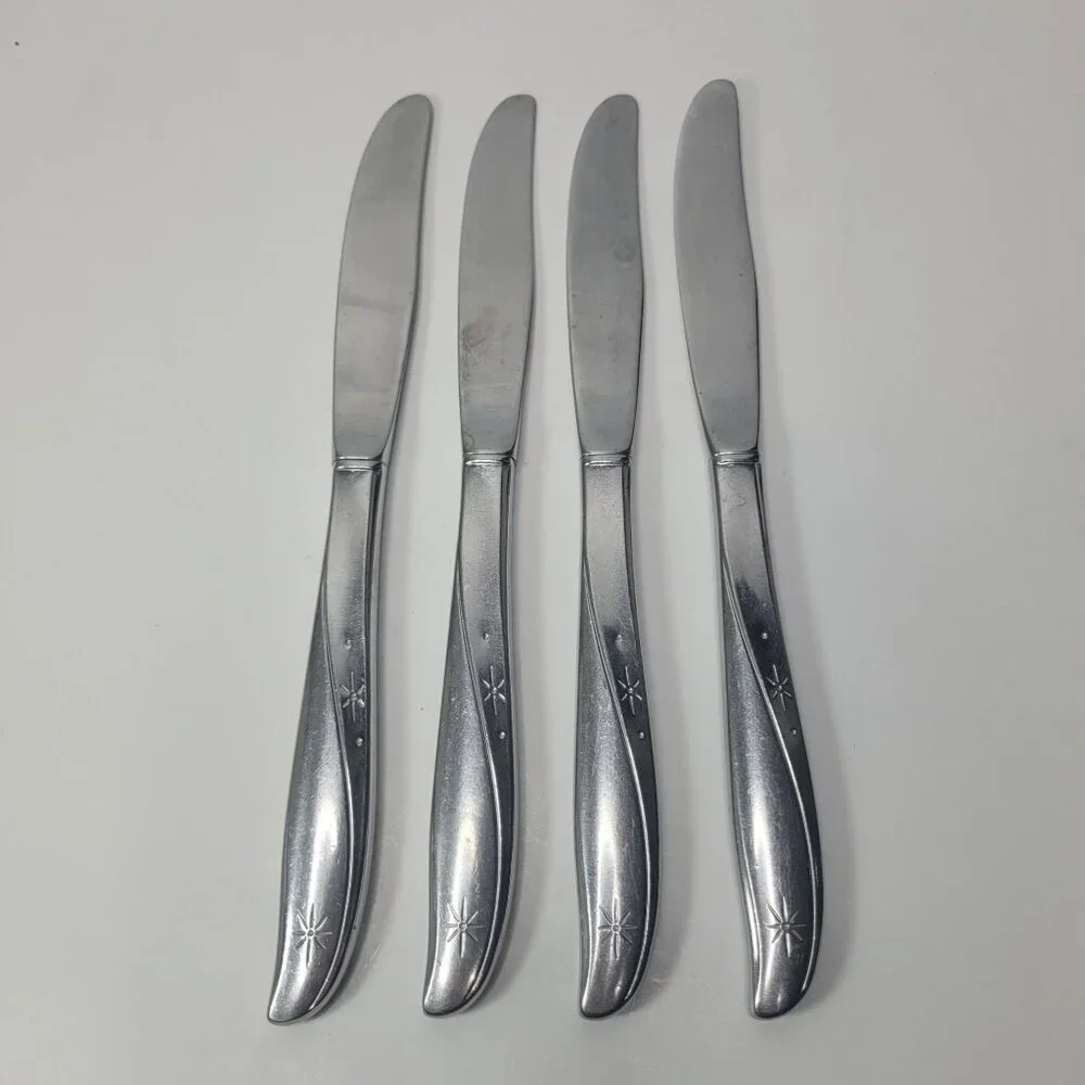 Oneida Community Stainless Flatware Twin Star Set of 4 Butter Knives Knife